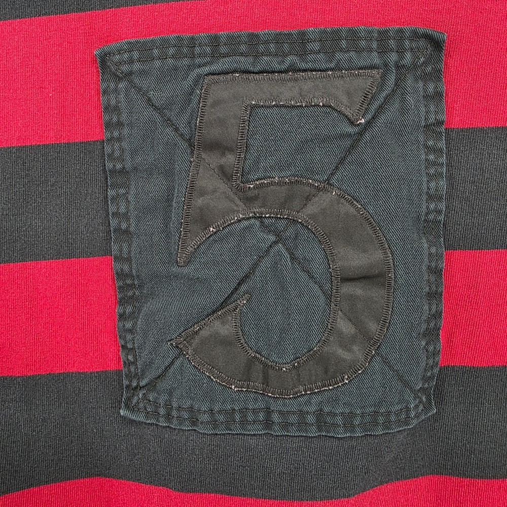 Polo Ralph Lauren Rugby Shirt Mens XL Heritage Crest Cotton Red Black Stripe